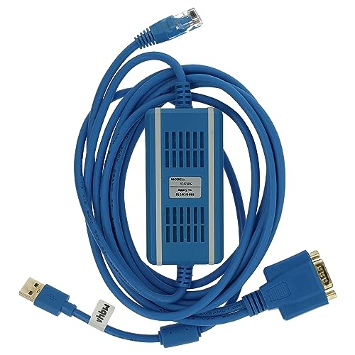 vhbw USB Programmierkabel kompatibel mit Allen Bradley MicroLogix 1747-L521, 1747-L523, 1747-L522, 1747-L524 Funkgerät mit Treiber CD, blau von vhbw