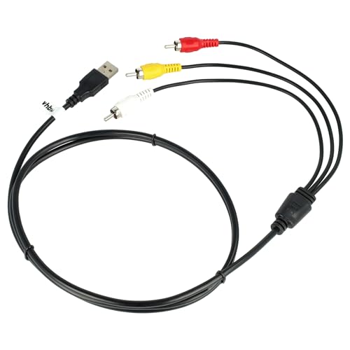 vhbw USB auf Cinch AV-Kabel kompatibel mit HDD-Playern, Stereo-AV-Anlagen - USB A 2.0 Stecker auf 3 Cinch Stecker, 1,4m, Schwarz von vhbw