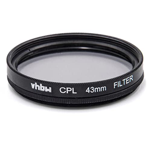 vhbw Universal Polarisationsfilter für Kamera Objektive mit 43mm Filtergewinde - Zirkularer Polfilter (CPL), Schwarz von vhbw