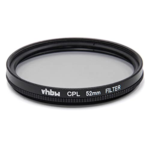 vhbw Universal Polarisationsfilter für Kamera Objektive mit 52mm Filtergewinde - Zirkularer Polfilter (CPL), Schwarz von vhbw