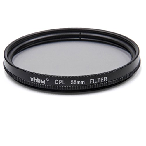 vhbw Universal Polarisationsfilter für Kamera Objektive mit 55mm Filtergewinde - Zirkularer Polfilter (CPL), Schwarz von vhbw