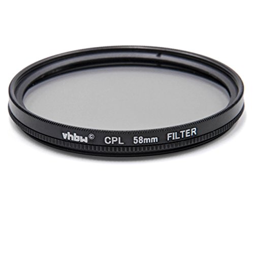 vhbw Universal Polarisationsfilter für Kamera Objektive mit 58mm Filtergewinde - Zirkularer Polfilter (CPL), Schwarz von vhbw