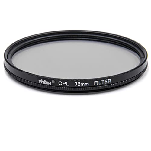 vhbw Universal Polarisationsfilter für Kamera Objektive mit 72mm Filtergewinde - Zirkularer Polfilter (CPL), Schwarz von vhbw