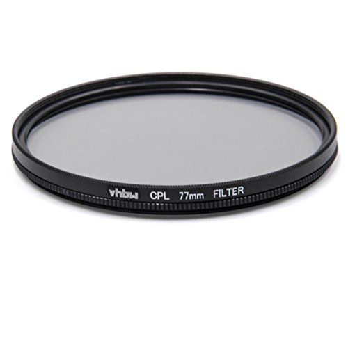 vhbw Universal Polarisationsfilter für Kamera Objektive mit 77mm Filtergewinde - Zirkularer Polfilter (CPL), Schwarz von vhbw
