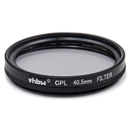 vhbw Universal Polarisationsfilter kompatibel mit Kamera Objektiven mit 40,5mm Filtergewinde - Zirkularer Polfilter (CPL), Schwarz von vhbw