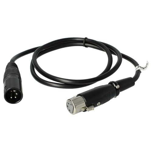 vhbw XLR Verlängerungskabel kompatibel mit Diverse Einsatzbereiche - XLR Stecker auf XLR Buchse Adapter, 4-polig, 120cm, schwarz von vhbw