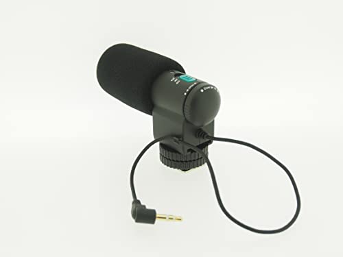 vhbw externes Stereo Mikrofon kompatibel mit Kamera, Camcorder z.B. Nikon D5100, D7000. von vhbw