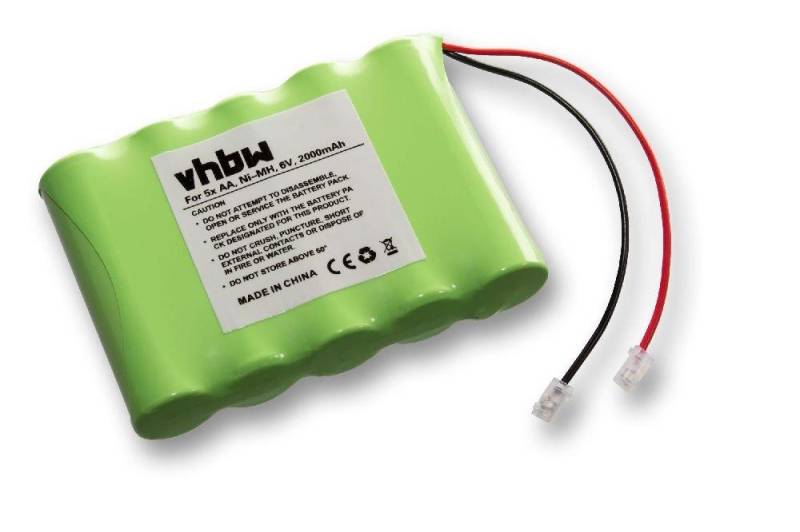 vhbw für (2000 mAh, 6 V, NiMH) Akkupacks NiMH 2000 mAh von vhbw