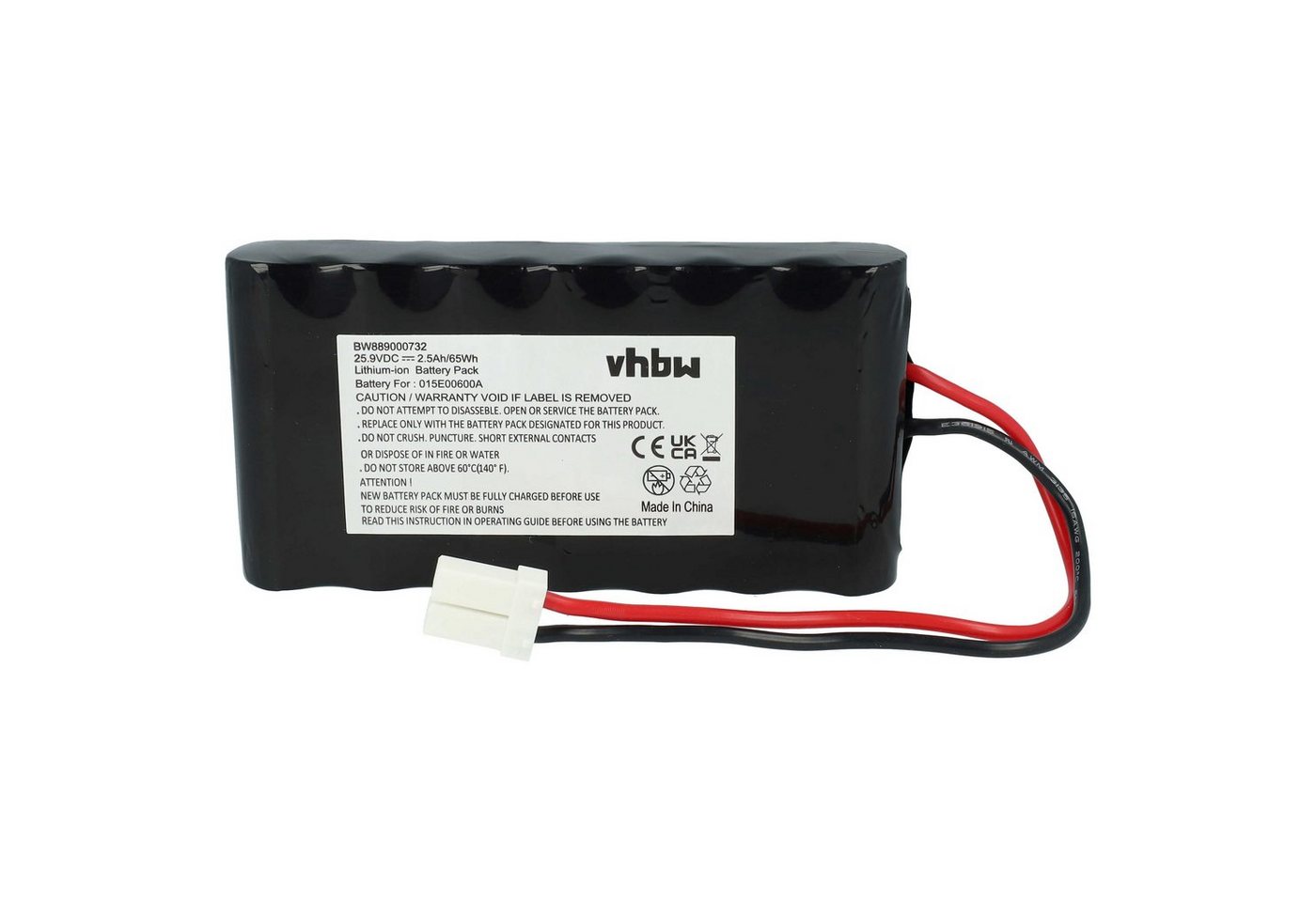 vhbw kompatibel mit Ambrogio L20, L15 Akku Li-Ion 2500 mAh (25,9 V) von vhbw