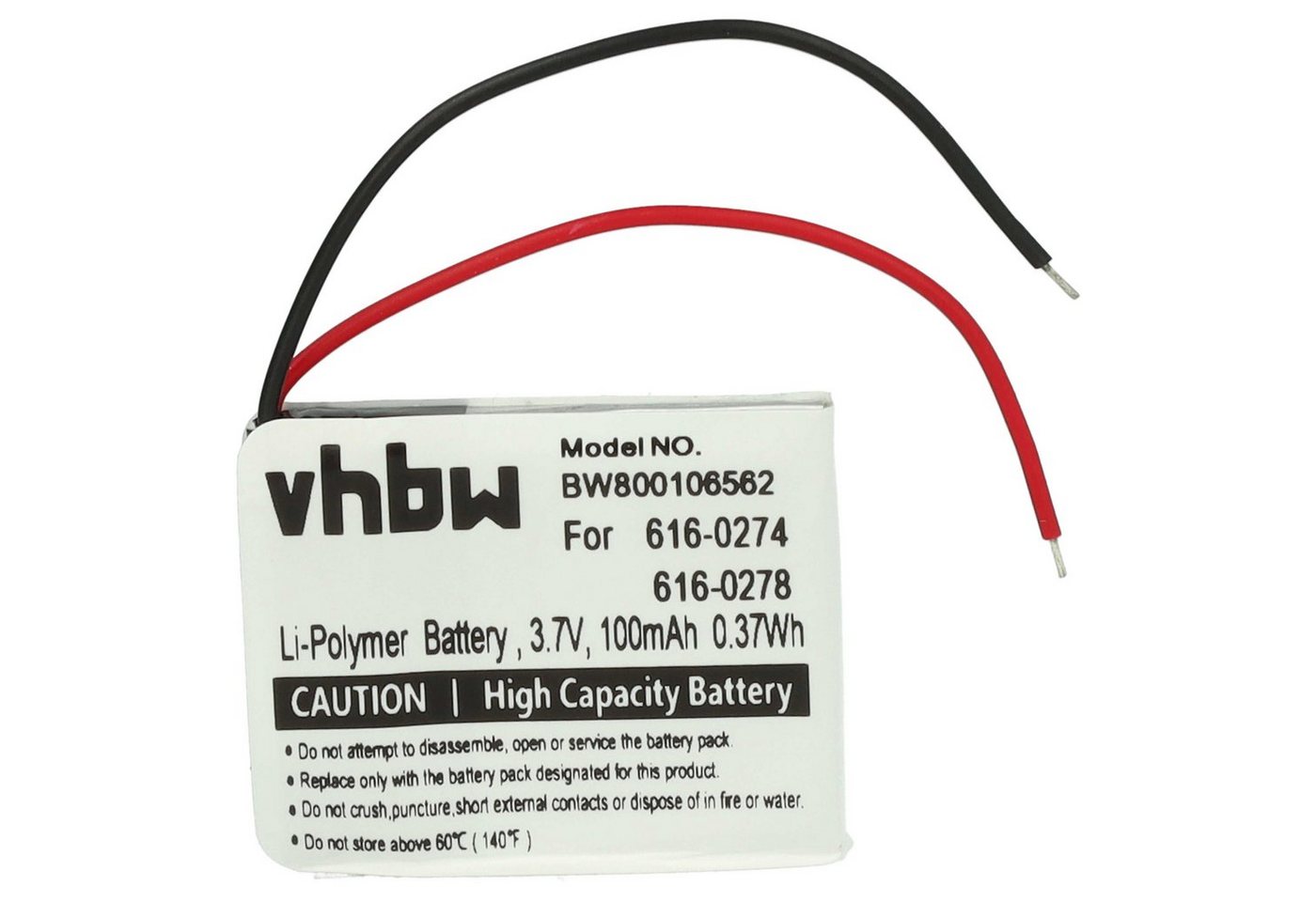 vhbw passend für Apple IPod Shuffle G2 1GB, G3 (100 mAh, 3,7 V, Li-Ion) Akku Li-Ion 100 mAh von vhbw