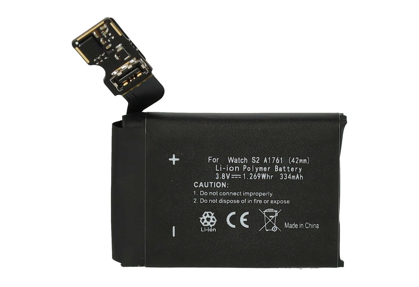vhbw passend für Apple Watch 2 42mm Smartwatch (334 mAh, 3,8 V, Li-Polymer) Akku Li-Polymer 334 mAh von vhbw