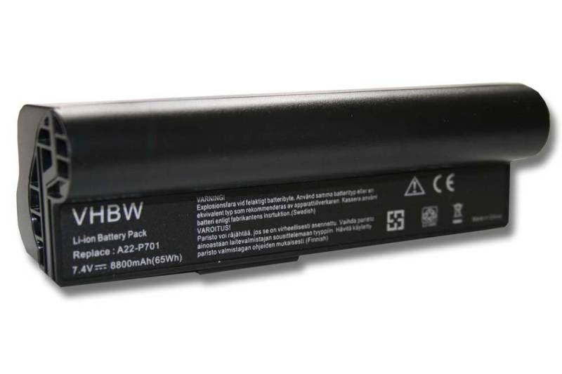 vhbw kompatibel mit Asus Eee PC 8G, 4G, 701, 700, 12G, 2G, 20G, 900 Laptop-Akku Li-Ion 8800 mAh (7,4 V) von vhbw