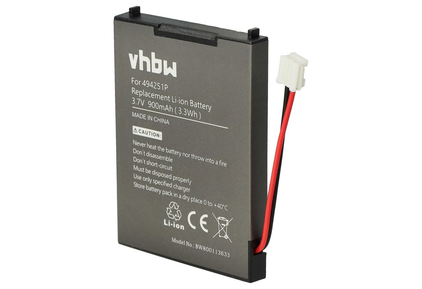 vhbw kompatibel mit Audioline Babysense 5 Video Akku Li-Ion 900 mAh (3,7 V) von vhbw