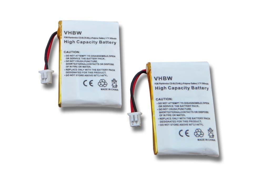 vhbw passend für Avaya / Plantronics AWH-55, AWH-65 Kopfhörer / Mobilfunk Akku Li-Polymer 300 mAh von vhbw