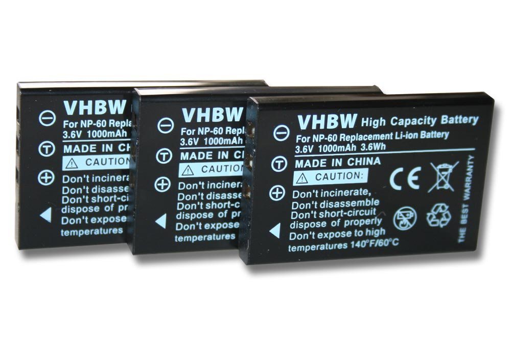 vhbw kompatibel mit BenQ DC Serie DC-5330, DC-60 Kamera-Akku Li-Ion 1000 mAh (3,6 V) von vhbw