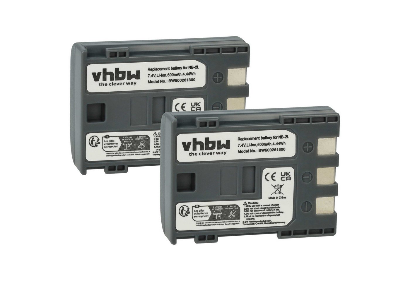 vhbw passend für Canon EOS 350D, 400D Digitalkamera / Kamera / Kamera-Akku Li-Ion 600 mAh von vhbw