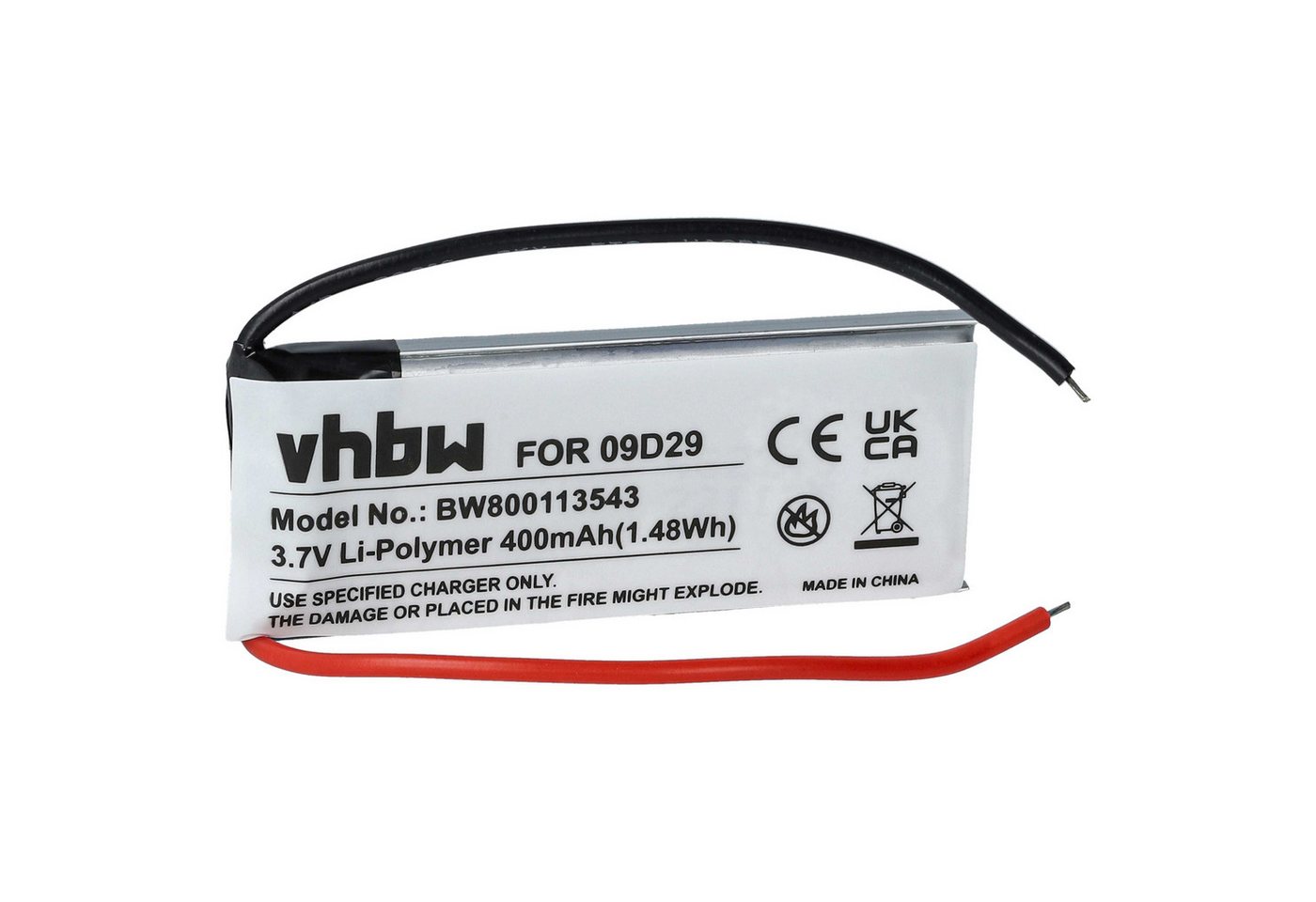 vhbw passend für Cardo Teamset (1.Generation) (400 mAh, 3,7 V, Li-Polymer) Akku Li-Polymer 400 mAh von vhbw