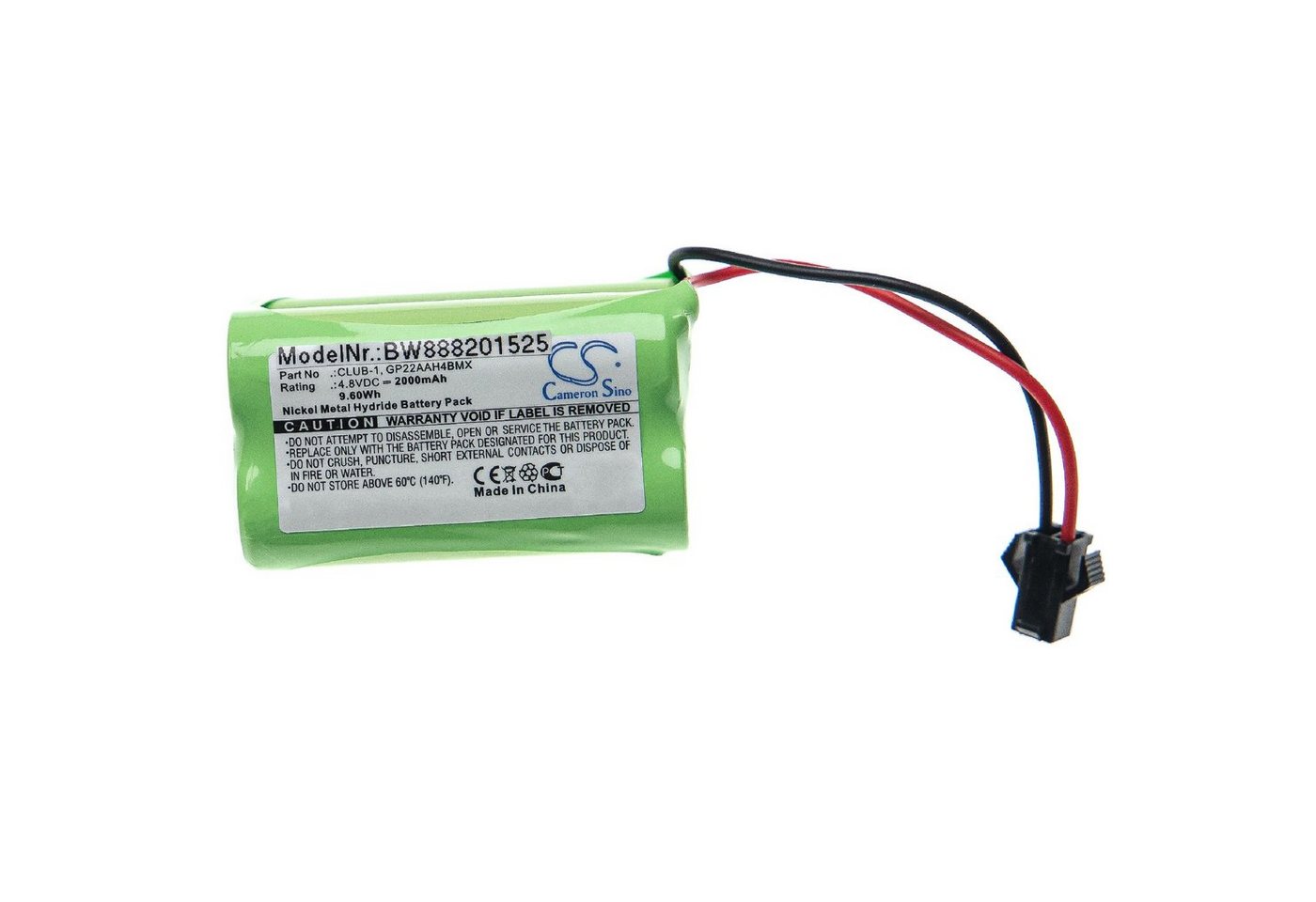 vhbw passend für Clulite Torch, Range Taschenlampe (2000 mAh, 4,8 V, NiMH) Akku NiMH 2000 mAh von vhbw