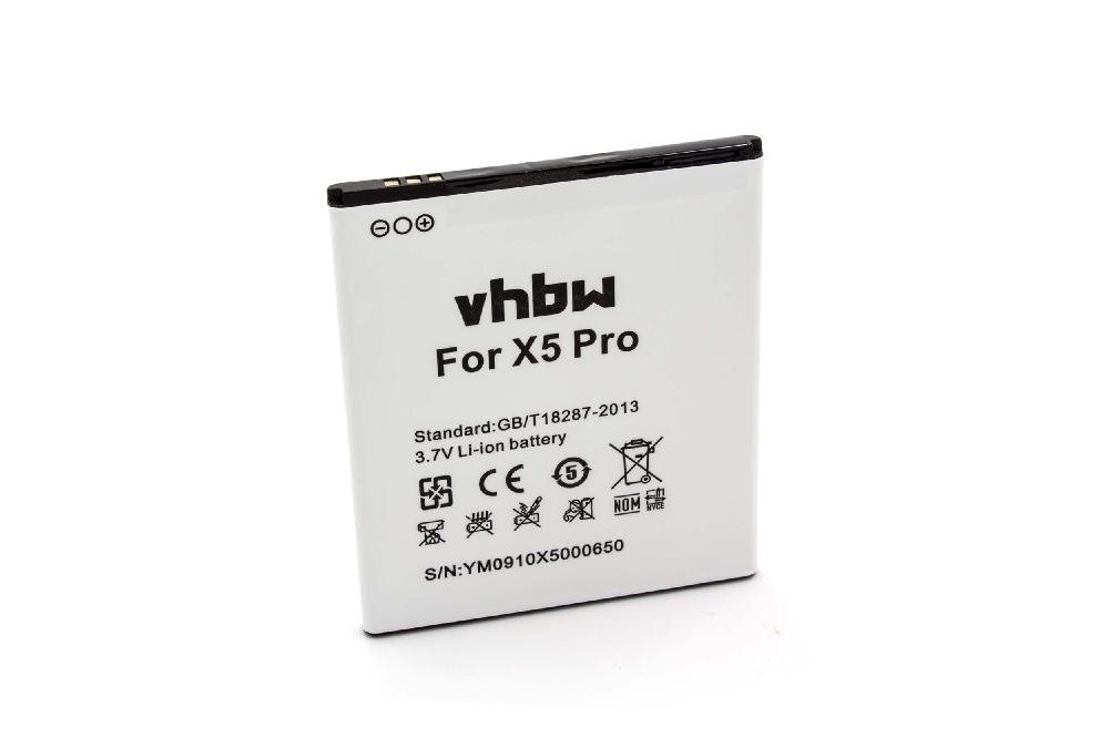 vhbw kompatibel mit Doogee X5 Pro, X-5 Pro, X5, X-5 Smartphone-Akku Li-Ion 2400 mAh (3,7 V) von vhbw