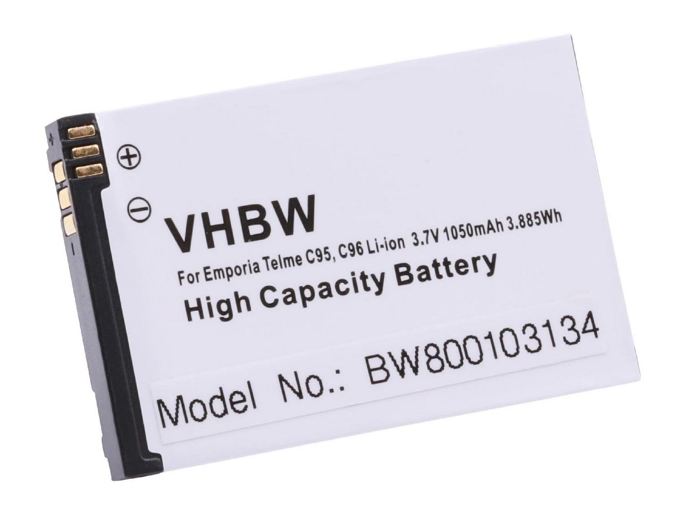 vhbw kompatibel mit Emporia Telme C100, C115, C95, C96, C135 Smartphone-Akku Li-Ion 1050 mAh (3,7 V) von vhbw