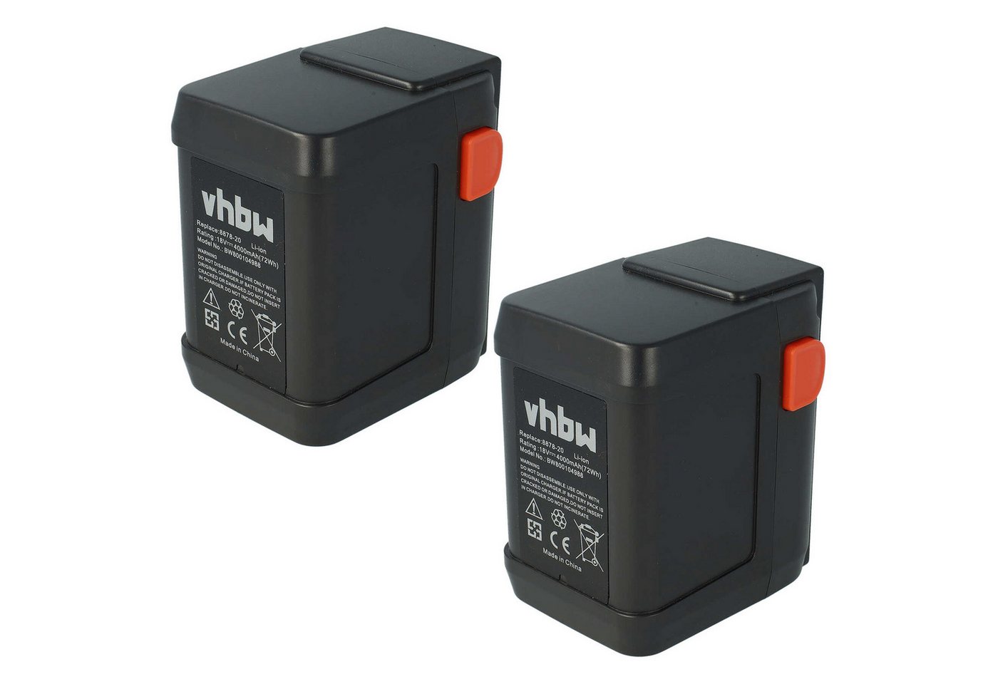 vhbw kompatibel mit Gardena Heckenschere HighCut 48-Li (8882-20) Akku Li-Ion 4000 mAh (18 V) von vhbw