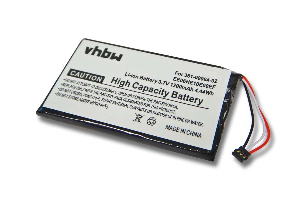 vhbw kompatibel mit Garmin Nüvi 3760T, 3760, 3790T, 3790, 3700, 3750 Akku Li-Polymer 1200 mAh (3,7 V) von vhbw