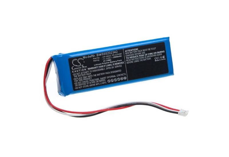 vhbw passend für Harman / Kardon TL150409, JN14BKH00468, Onyx Lautsprecher Akku Li-Polymer 2500 mAh von vhbw