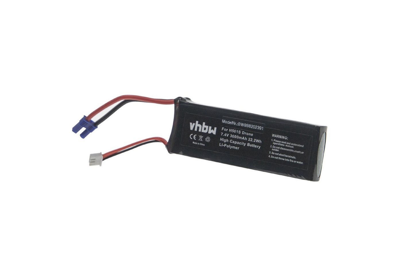 vhbw passend für Hubsan X4 H501S Modellbau Drohne (3000 mAh, 7,4 V, Drohnen-Akku Li-Polymer 3000 mAh von vhbw