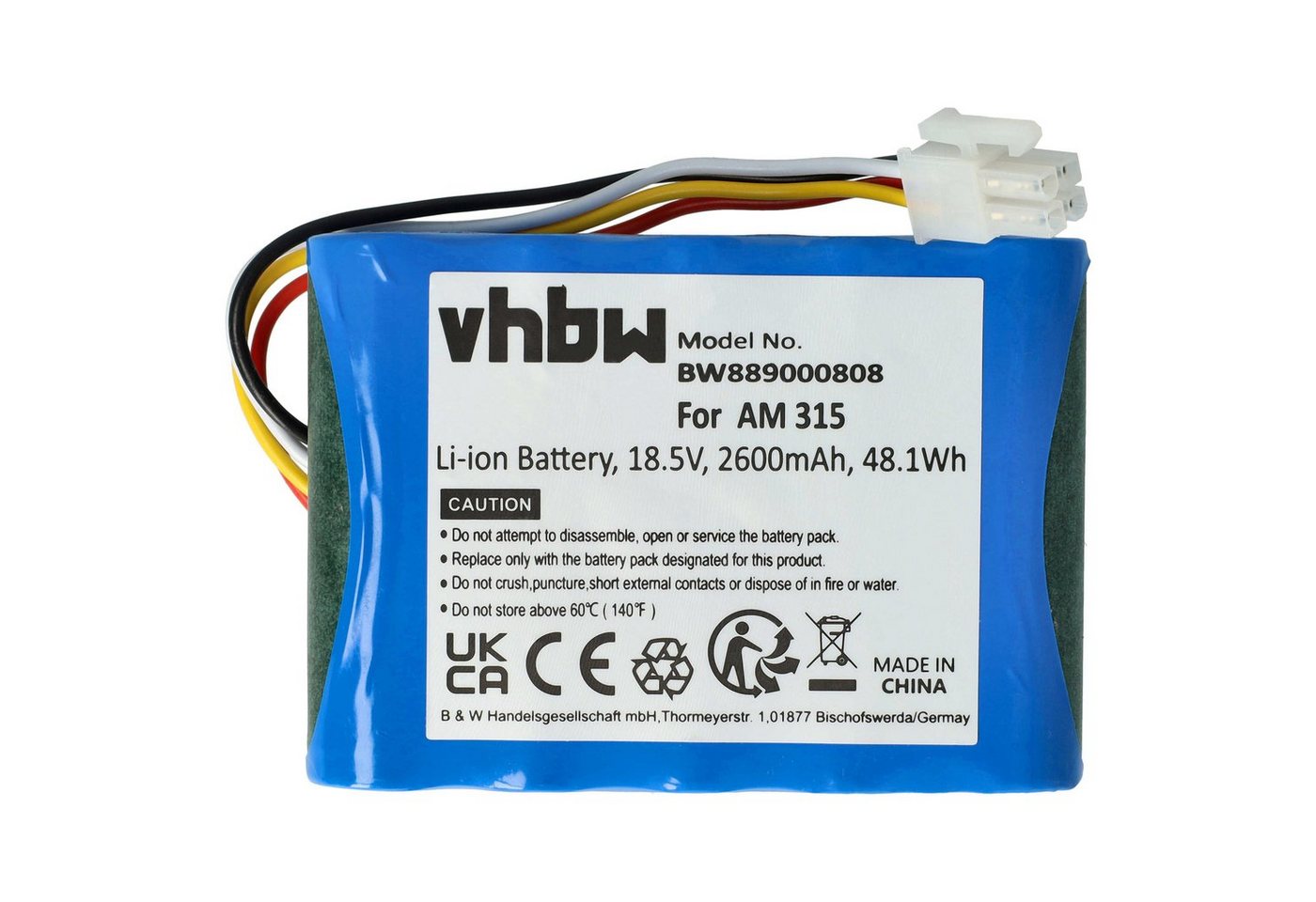 vhbw passend für Husqvarna Automower 315 (2016), 310 (2017), 315 (2015), Akku Li-Ion 2600 mAh von vhbw