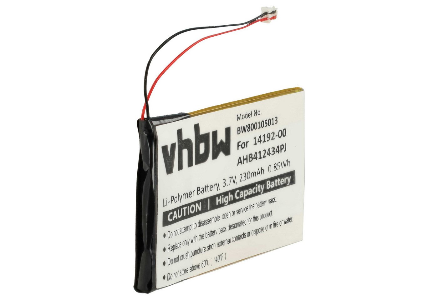 vhbw Ersatz für Jabra AHB412434PJ, 14192-00 für Mobilfunk (230 mAh, 3,7 V, Akku Li-Polymer 230 mAh von vhbw