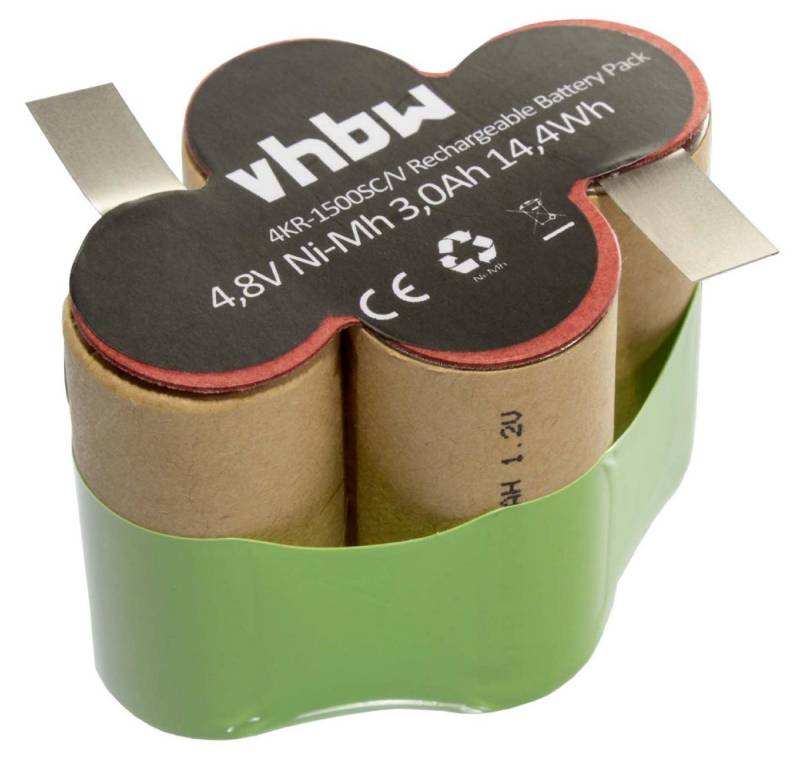 vhbw passend für Kärcher Broom K55 Akku-Staubsauger (3000 mAh, 4,8 V, NiMH) Staubsauger-Akku NiMH 3000 mAh von vhbw
