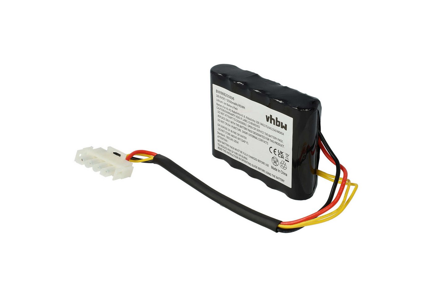 vhbw passend für AL-KO Solo Robolinho 1000, 700, 700E, 1100 Rasenmäher Akku Li-Ion 2500 mAh von vhbw