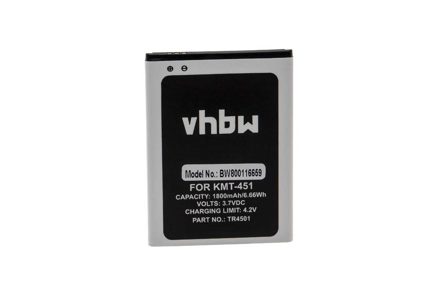 vhbw kompatibel mit Kazam Trooper 451, Trooper 451 Dual SIM Smartphone-Akku Li-Ion 1800 mAh (3,7 V) von vhbw