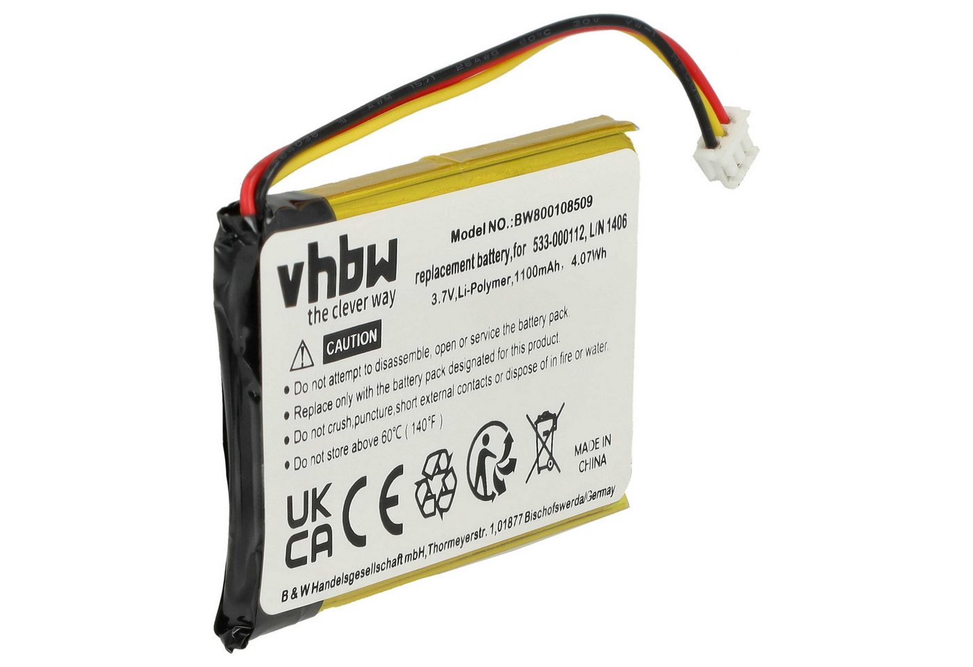 vhbw passend für Logitech K830, IIIuminated Living-Room Keyboard K830 (1100 Akku Li-Polymer 1100 mAh von vhbw