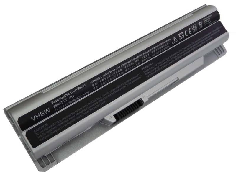 vhbw Ersatz für Medion BTY-S14, BTY-S15, E2MS110K2002, E2MS110W2002, Laptop-Akku Li-Ion 6600 mAh von vhbw