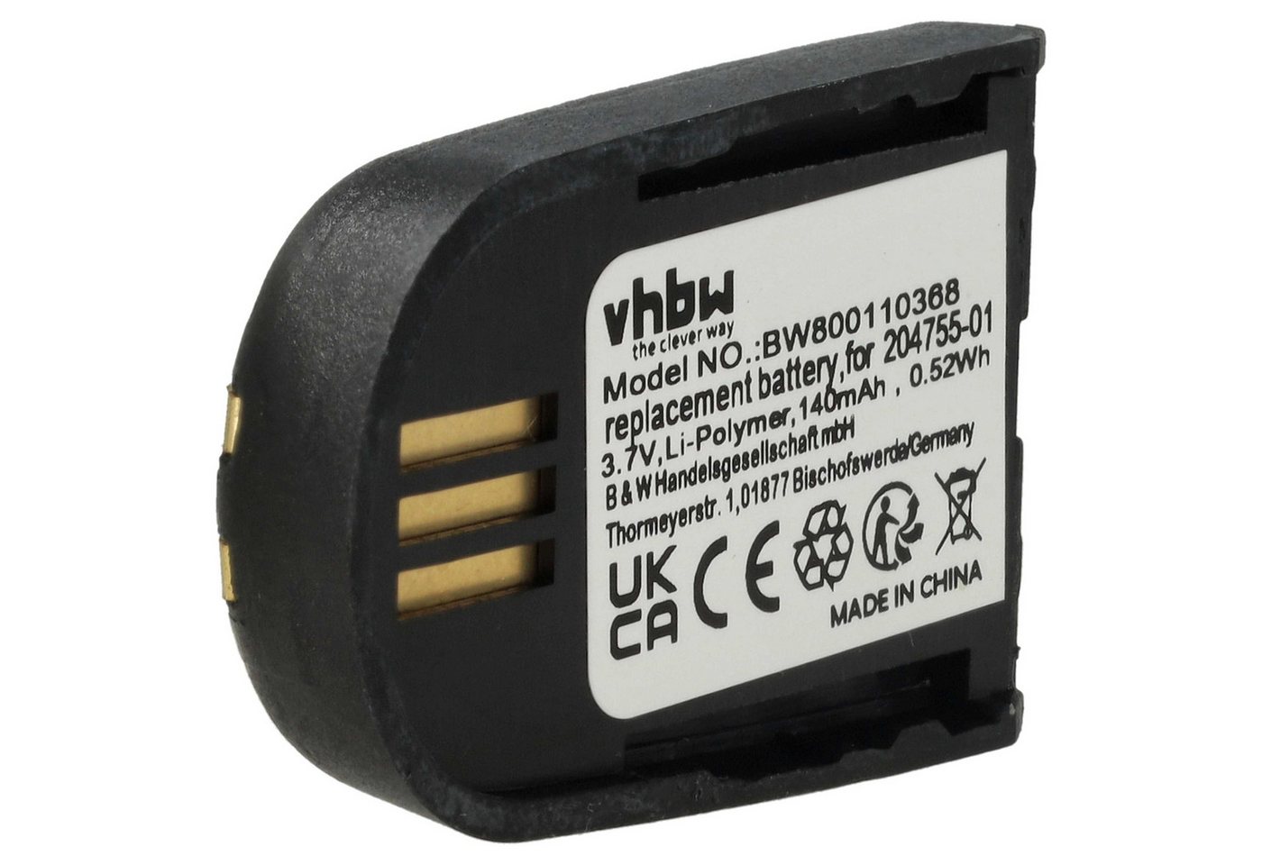 vhbw passend für Microsoft Lync 2010 Kopfhörer (140 mAh, 3,7 V, Li-Polymer) Akku Li-Polymer 140 mAh von vhbw