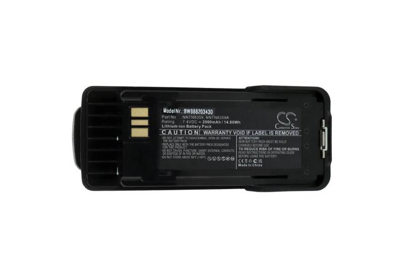 vhbw kompatibel mit Motorola Atex DP4801, DP4801EX, DP4401, DP4401EX Akku Li-Ion 2000 mAh (7,4 V) von vhbw