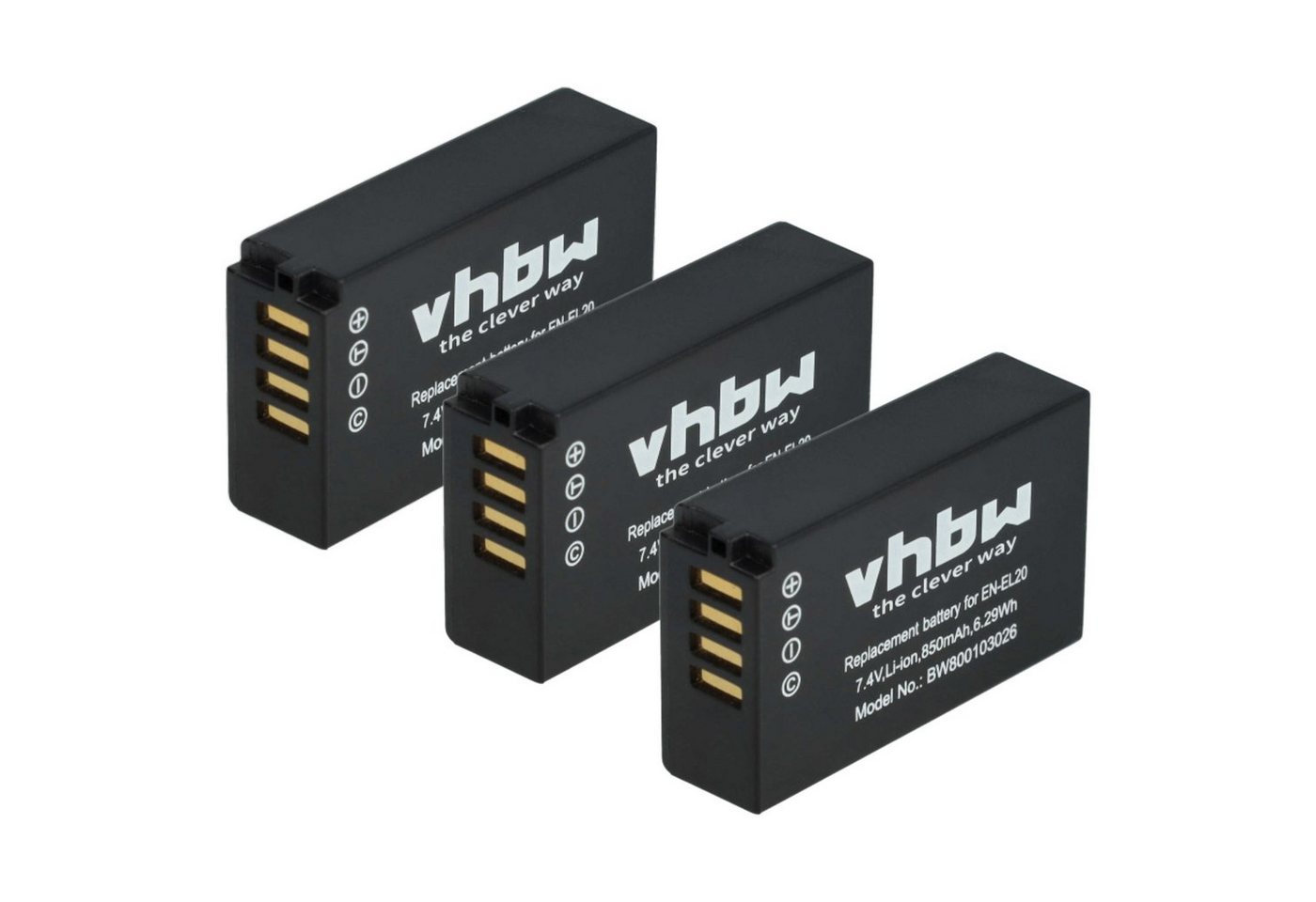 vhbw passend für Nikon Coolpix P1000, P1100, A, P950 Kamera / Foto / Kamera-Akku Li-Ion 850 mAh von vhbw