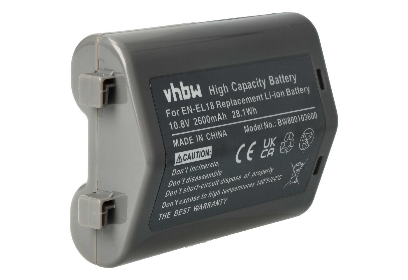 vhbw passend für Nikon D4, Z9 Digitalkamera / Kamera (2600 mAh, 10,8 V, Kamera-Akku Li-Ion 2600 mAh von vhbw