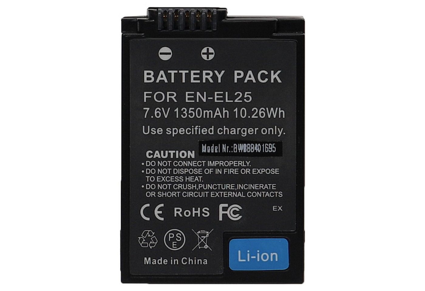 vhbw passend für Nikon Z30, Z50, Z50 II, Z Fc Digitalkamera / Kamera (1350 Kamera-Akku Li-Ion 1350 mAh von vhbw