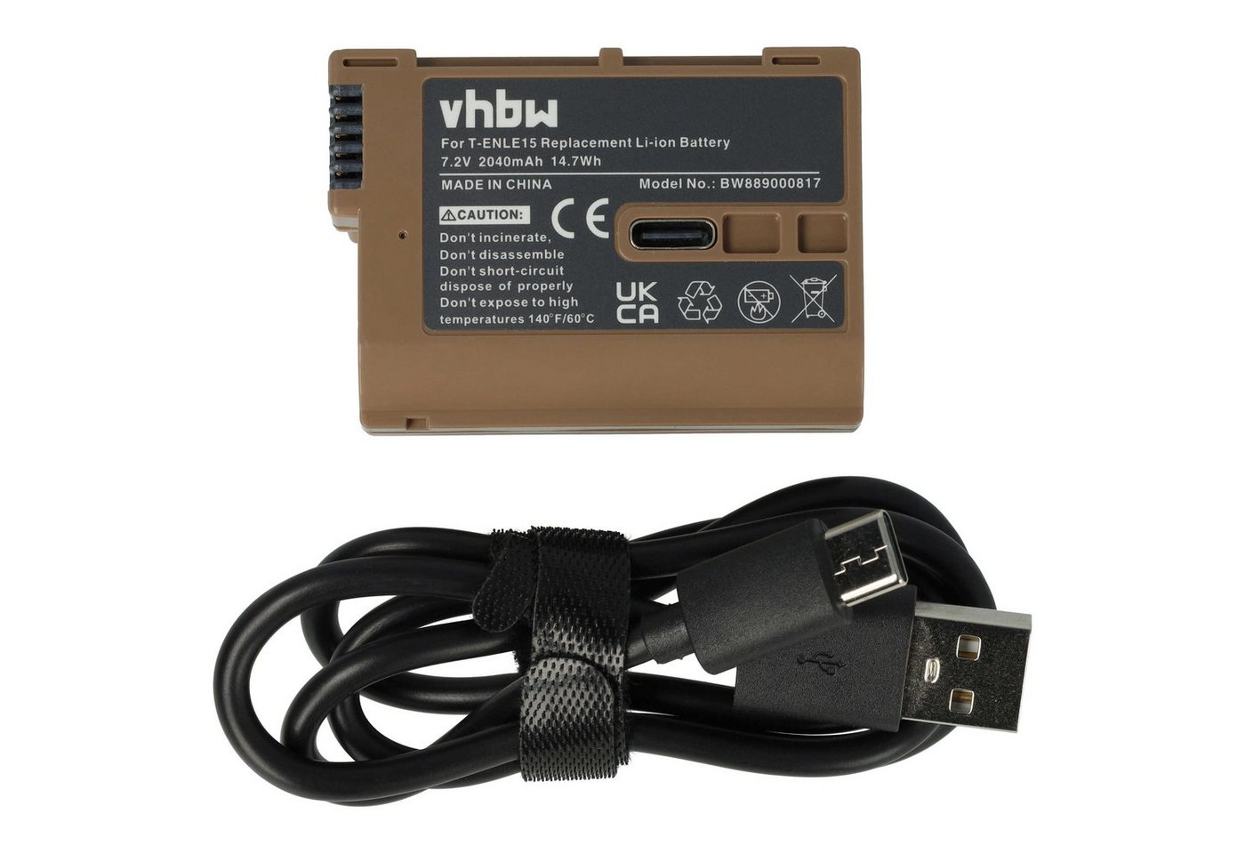vhbw passend für Nikon Z f Digitalkamera / Kamera / Batteriegriff (2040 Kamera-Akku Li-Ion 2040 mAh von vhbw