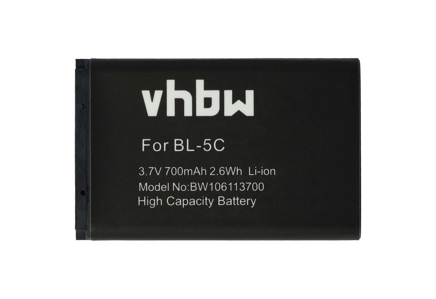 vhbw passend für Nokia 1111, 2310, 1208, 1100, 1200, 1110, 1112, 1600 Smartphone-Akku Li-Ion 700 mAh von vhbw