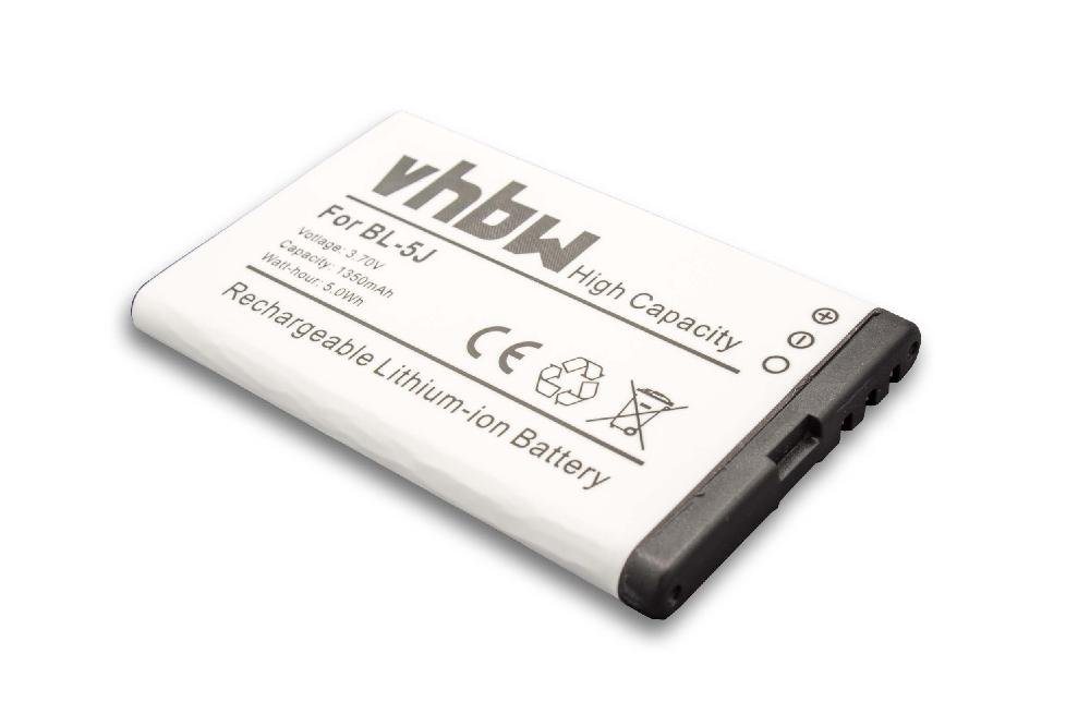 vhbw passend für Nokia C3, N900, X6, Rock, X1-01, Glee, 5900 XpressMusic Smartphone-Akku Li-Ion 1350 mAh von vhbw