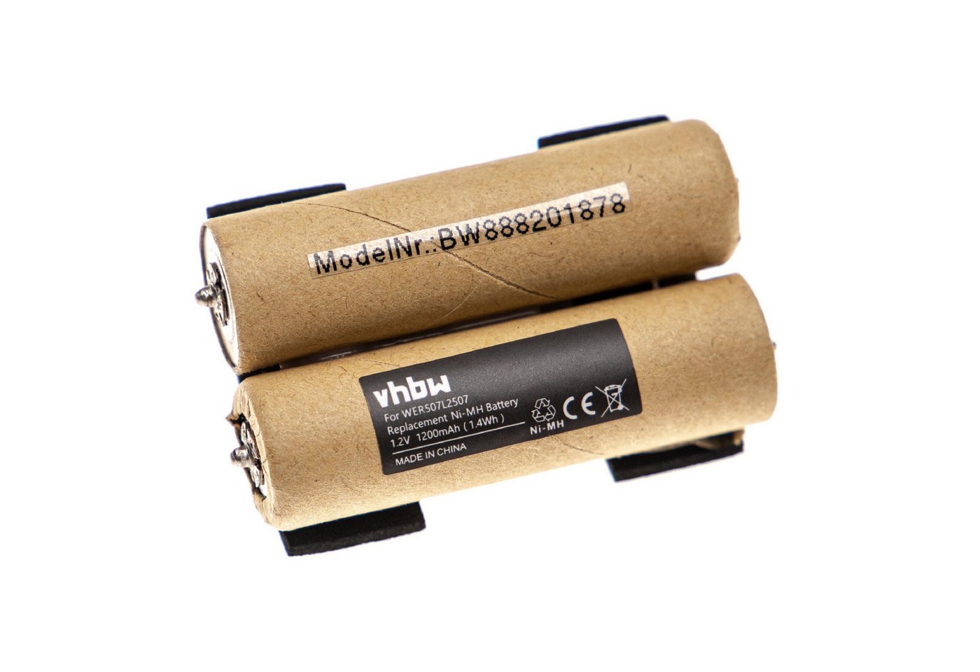 vhbw kompatibel mit Panasonic ER147, ER148, ER146, ER507 Akku NiMH 1200 mAh (1,2 V) von vhbw