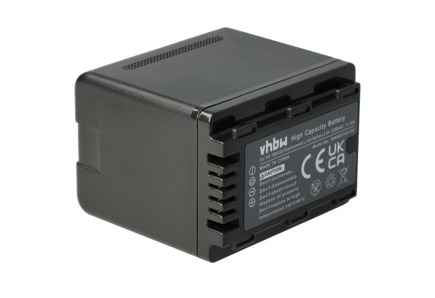 vhbw passend für Panasonic HDC-SD40EG-K, HDC-SD40, HDC-SD66EG-K, HDC-HS80, Kamera-Akku Li-Ion 3200 mAh von vhbw