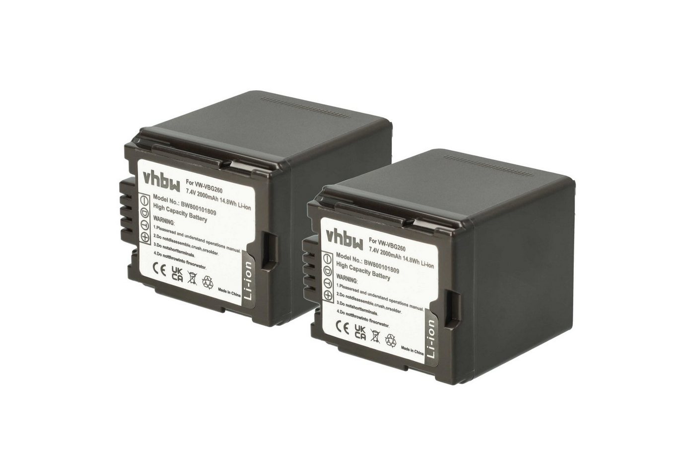 vhbw passend für Panasonic NV-GS60, NV-GS500, NV-GS80, NV-GS330, NV-GS90 Kamera-Akku Li-Ion 2000 mAh von vhbw