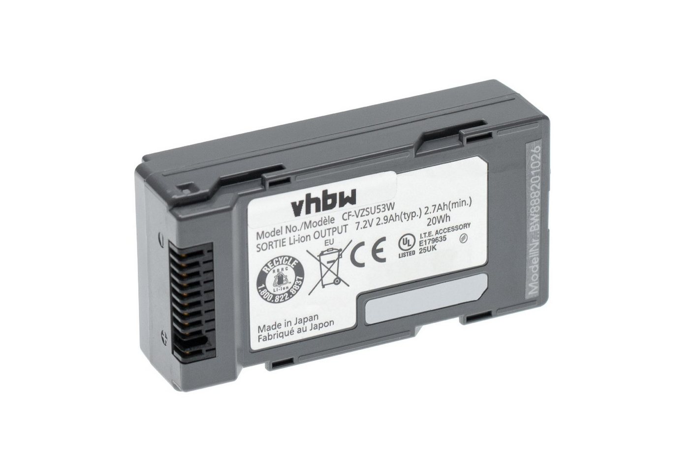 vhbw kompatibel mit Panasonic Toughbook CF-H1, CF-U1, CF-H2 Tablet-Akku Li-Ion 2900 mAh (7,2 V) von vhbw