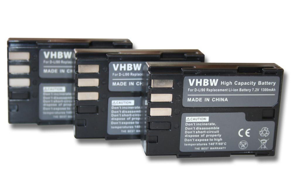 vhbw kompatibel mit Pentax K-7 D-SLR, K-5 IIs, K645D Kamera-Akku Li-Ion 1300 mAh (7,2 V) von vhbw