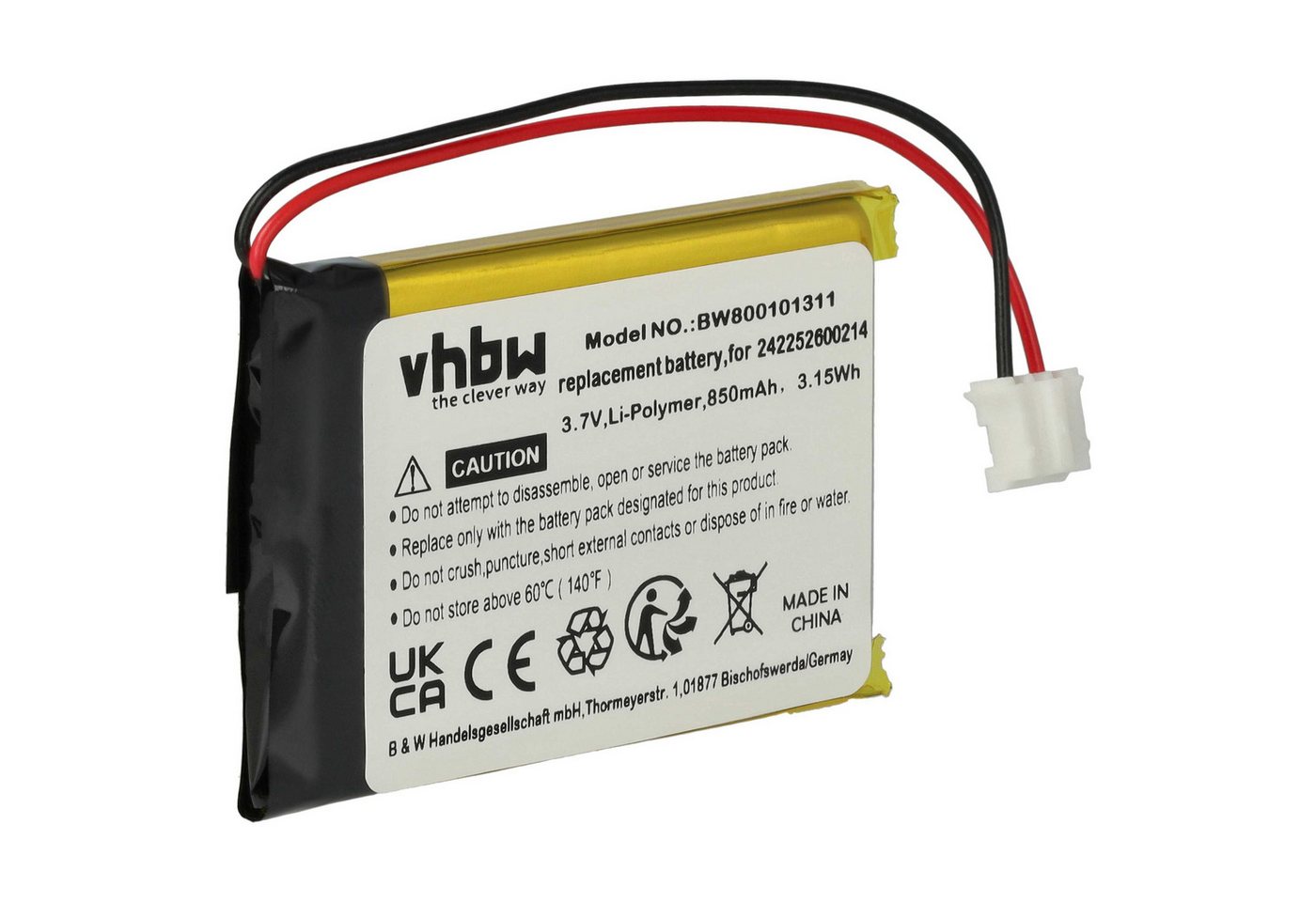 vhbw passend für Philips 2577744, 2669577 Fernbedienung (850 mAh, 3,7 V, Akku Li-Ion 850 mAh von vhbw