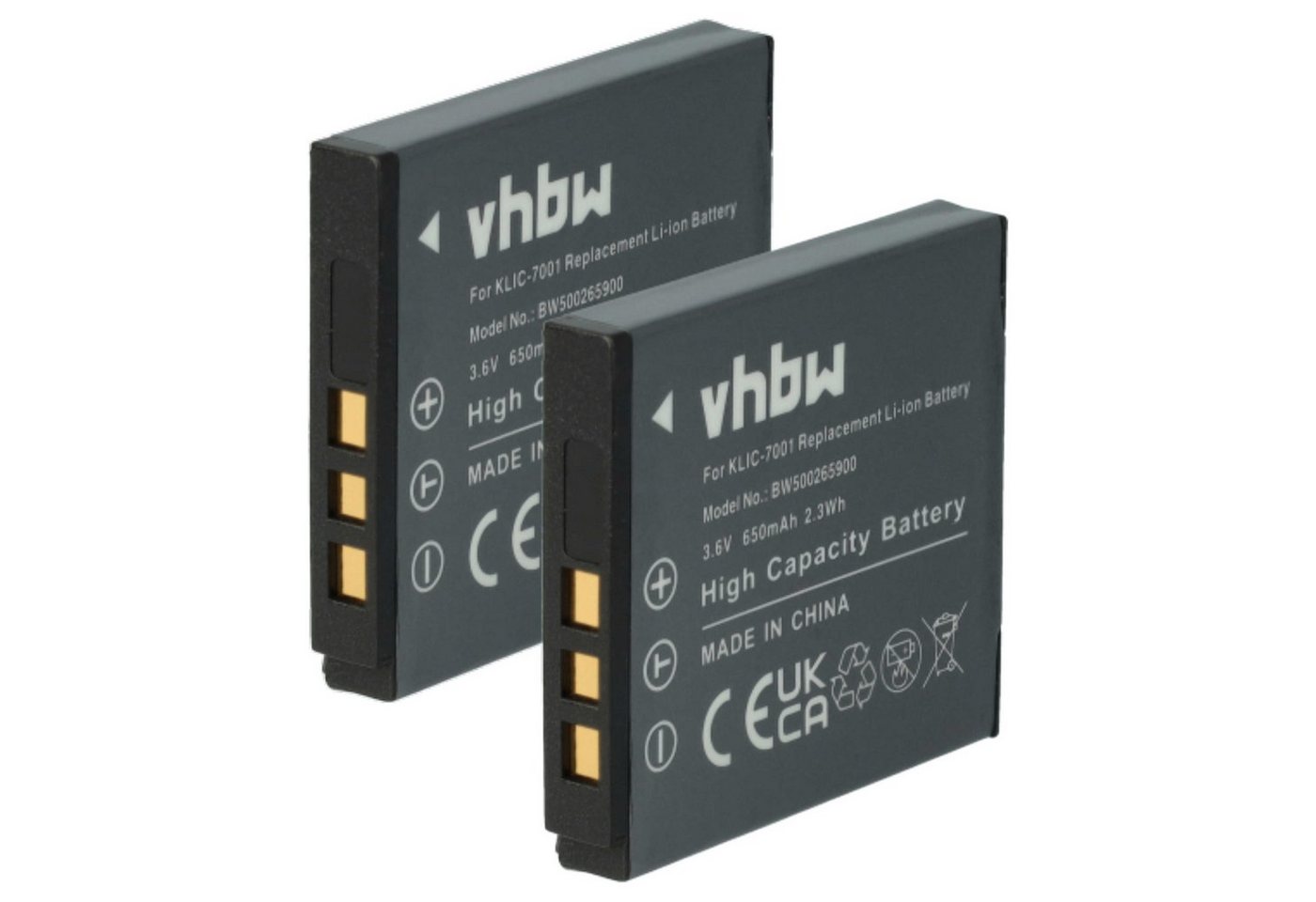 vhbw passend für Polaroid T1232, T1234, T1235, T1035, T1031 Kamera (650 Kamera-Akku Li-Ion 650 mAh von vhbw